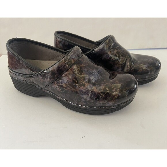 Dansko‎ Color Wash Patent Nurse Clogs Shoes Women Sz 39 US 9 Brush Strokes - Picture 4 of 9